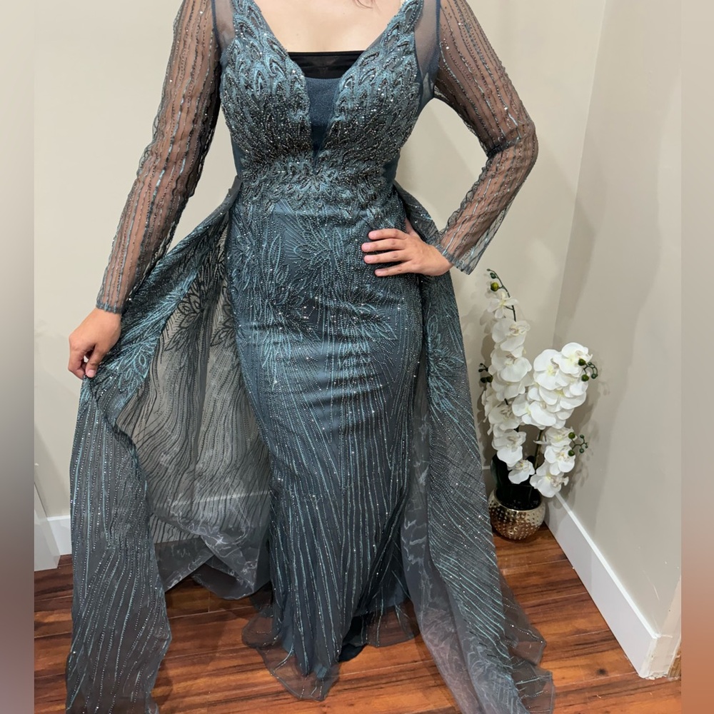 Over skirt beaded dress
